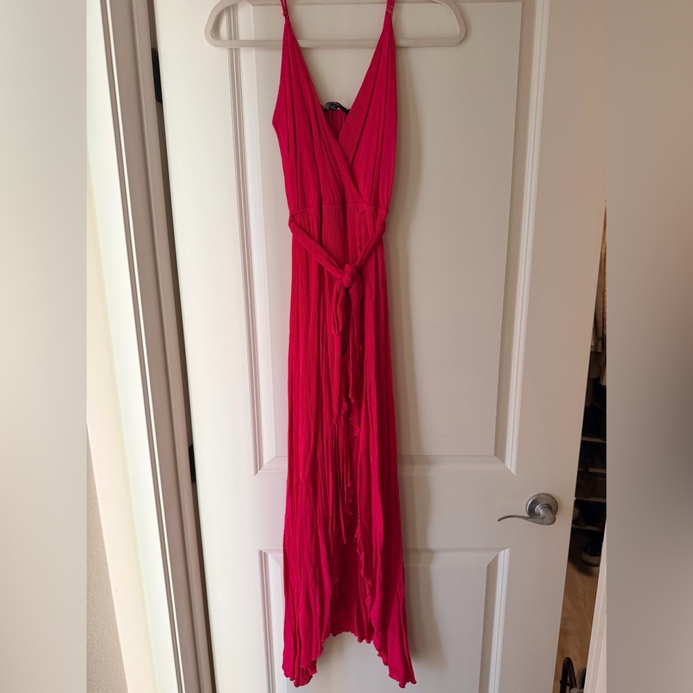 Lulu's Vibrant Pink Maxi Dress
